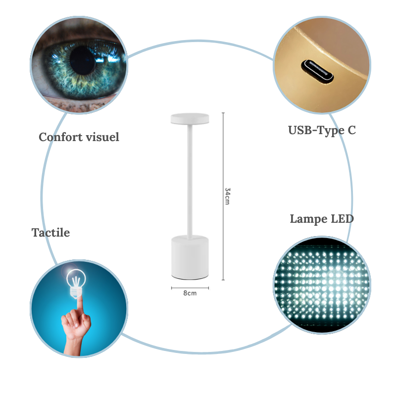 Lampe de bureau LED tactile – Confort visuel & concentration