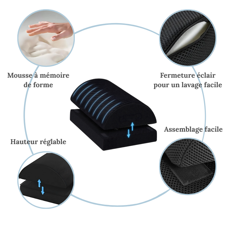 Repose-pieds réglable en hauteur – Soutien adapté & confort prolongé