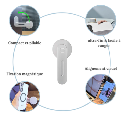 Support téléphone magnétique pour PC portable – Organisation & confort visuel