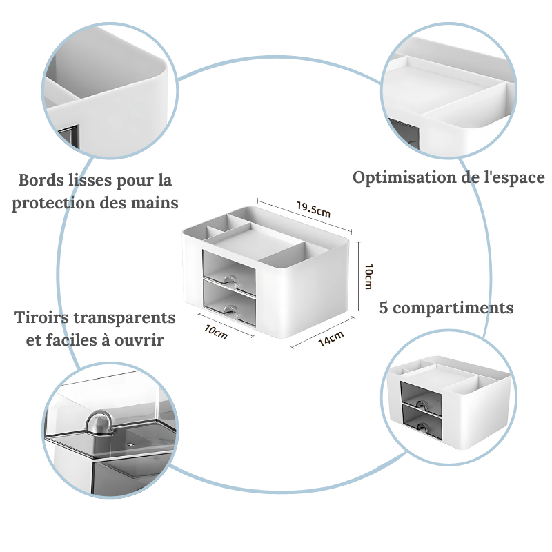 Organisateur de bureau – Rangement pratique & espace optimisé