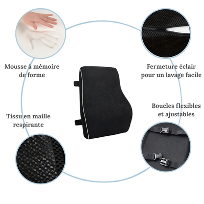 Coussin lombaire ergonomique – Soulagement immédiat & posture naturelle