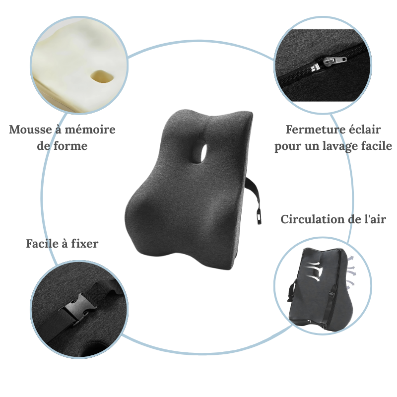 Coussin lombaire ventilé – Soutien ciblé & respirabilité
