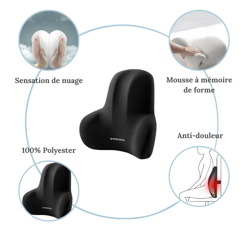 Coussin de soutien lombaire – Soulagement & posture optimale