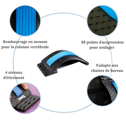 Civière dorsale réglable – Étirements personnalisés & soulagement naturel