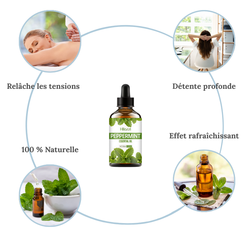 Huile essentielle de menthe poivrée – Massage & soulagement