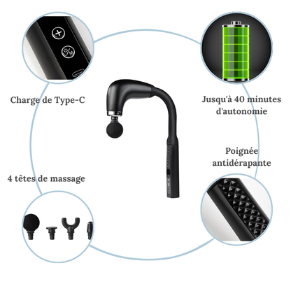 Pistolet de massage pour le dos – Détente musculaire & récupération rapide