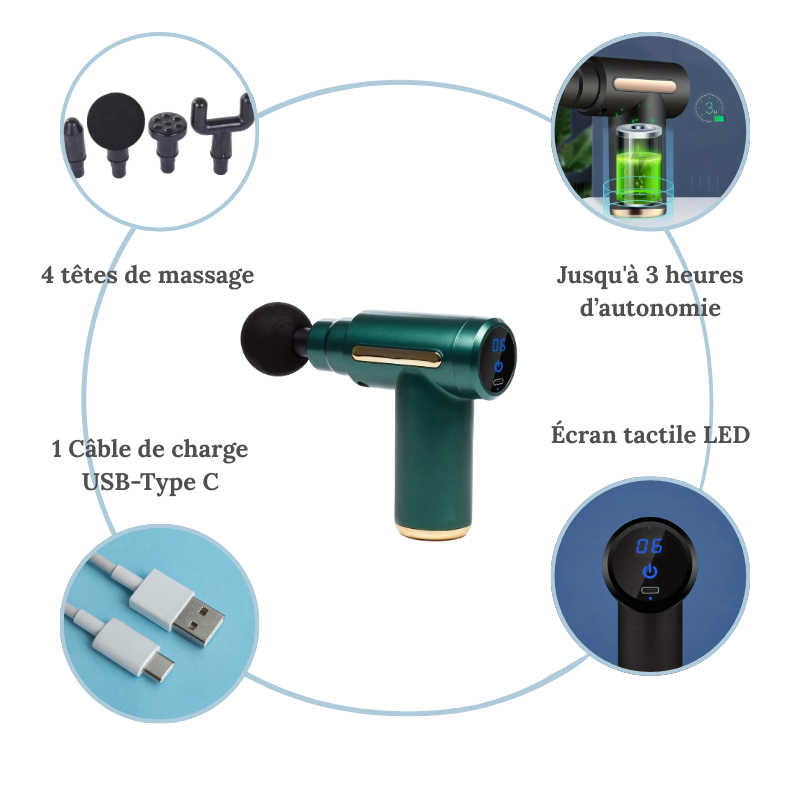 Pistolet de massage – Détente musculaire & récupération rapide
